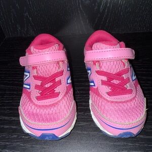 New Balance Pink Mesh Sneakers with Velcro Closure